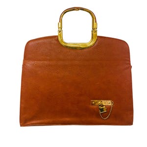 1980s Vintage Chic Red Top Handle Chunky Bag / Hand Bag / Faux Leather Red Bag