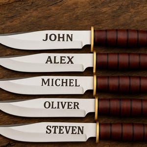 Personalized Camping Knife: Handmade High Carbon Steel Hunting, Survival