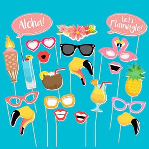 Hawaiisches Partyzubehör | Tropische hawaiianische Partydekorationen | Luau Sommer-Dschungel-Safari-Thema Requisiten B19-4