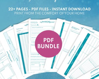 Schilddrüsen-Gesundheit-Tracker-Bundle: Hashimoto's & Hypothyreose Journal (druckbare digitaler Download)