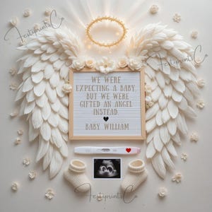 Pregnancy Loss Announcement Digital – Miscarriage Announcement Template, Baby Loss Reveal, Angel Baby Tribute, Editable Memorial Design