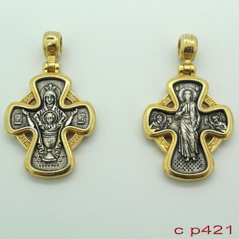 Cross pendant Hand made Russian Orthodox Cross 925 sterling Etsy