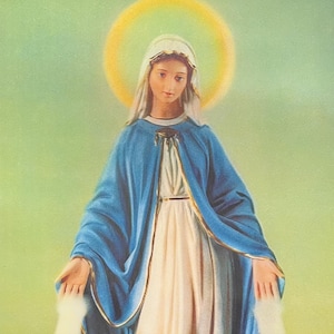 Carte postale lenticulaire 3D vintage inutilisée – « Maria »