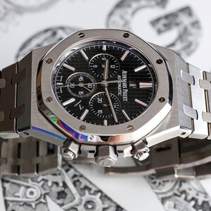 Orologio da uomo Audemars Piguet Royal Oak cronografo automatico quadrante nero immagine 2