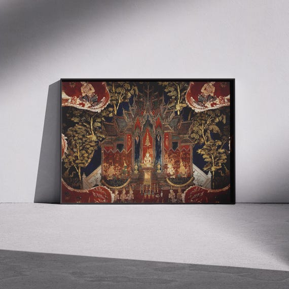 The White Lotus Thailand Art Print – Traditional Temple Wall Decor (Digital Poster)