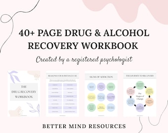 Manual de recuperación de drogas y alcohol / Recurso terapéutico para jóvenes / Consumo de sustancias / Salud mental / Hojas de trabajo digitales