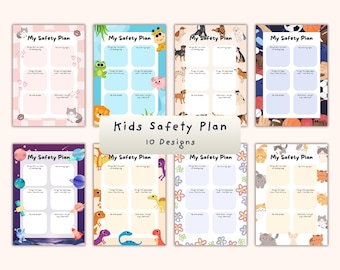 Plantilla de plan de seguridad infantil / 10 diseños