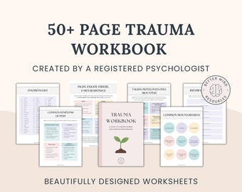 Manual de terapia para el trauma: TEPT, alivio de la ansiedad, salud mental (Hojas de trabajo digitales)