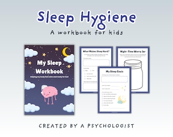 Cuaderno de ejercicios de higiene del sueño para niños / Hojas de trabajo digitales / PDF imprimible