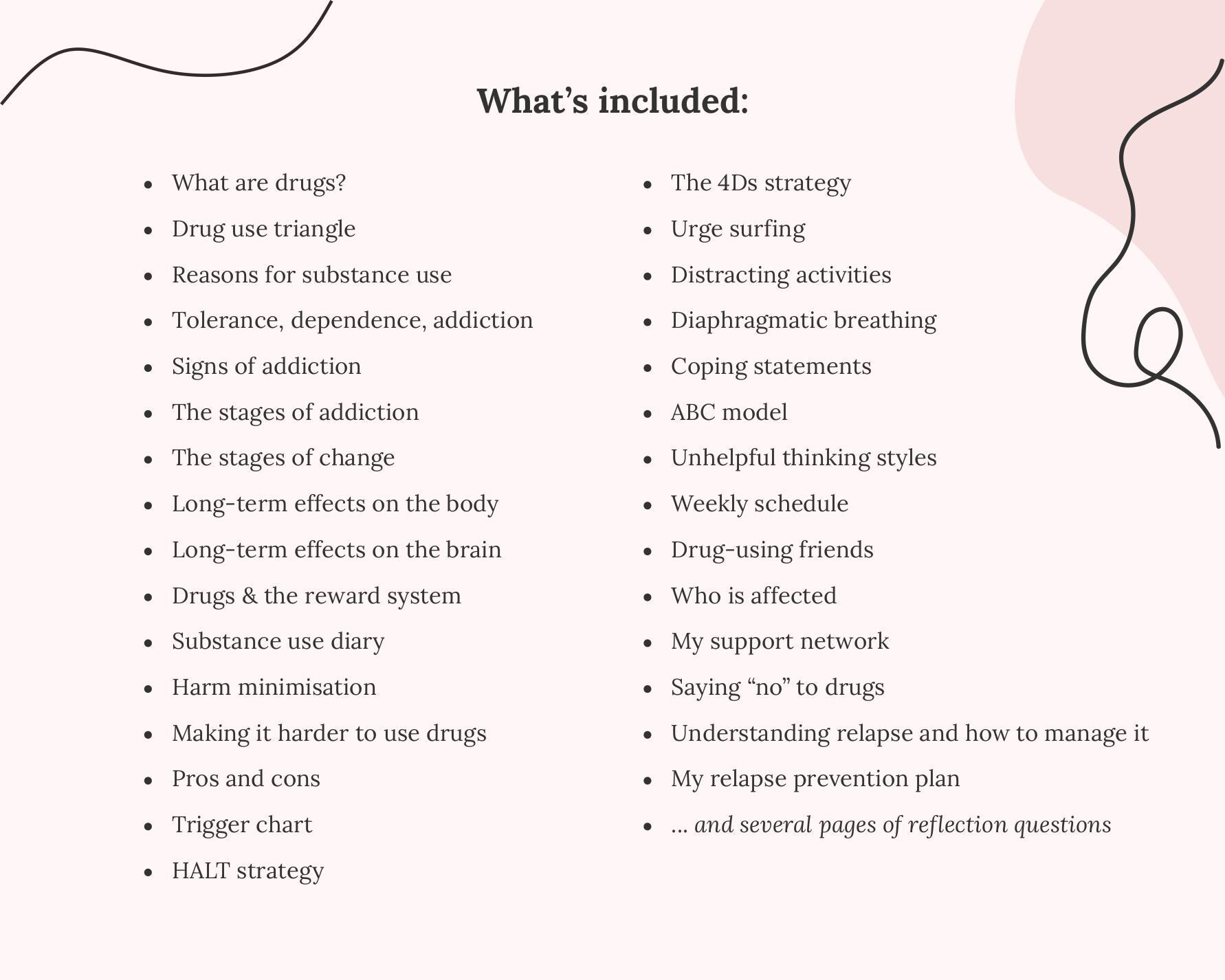 Drug and Alcohol Recovery Workbook | Therapy Resource for Young People ...