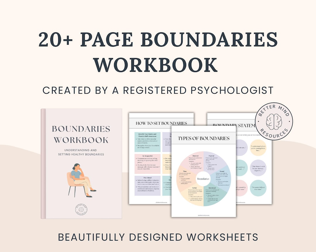Boundaries Workbook | Therapy Resource for Young People and Adults ...
