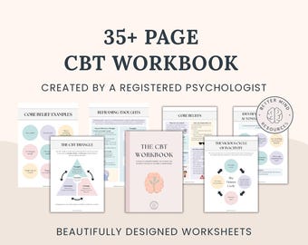 CBT Workbook | Cognitive Behavioral Therapy | Mental Health | Digital Worksheets