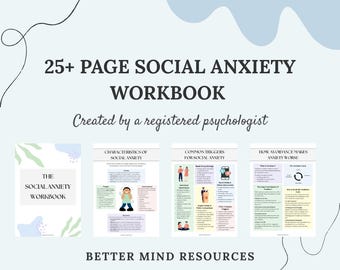 Social Anxiety Workbook | Therapy Resource for Young People | Social Phobia | Mental Health | Digital Worksheets
