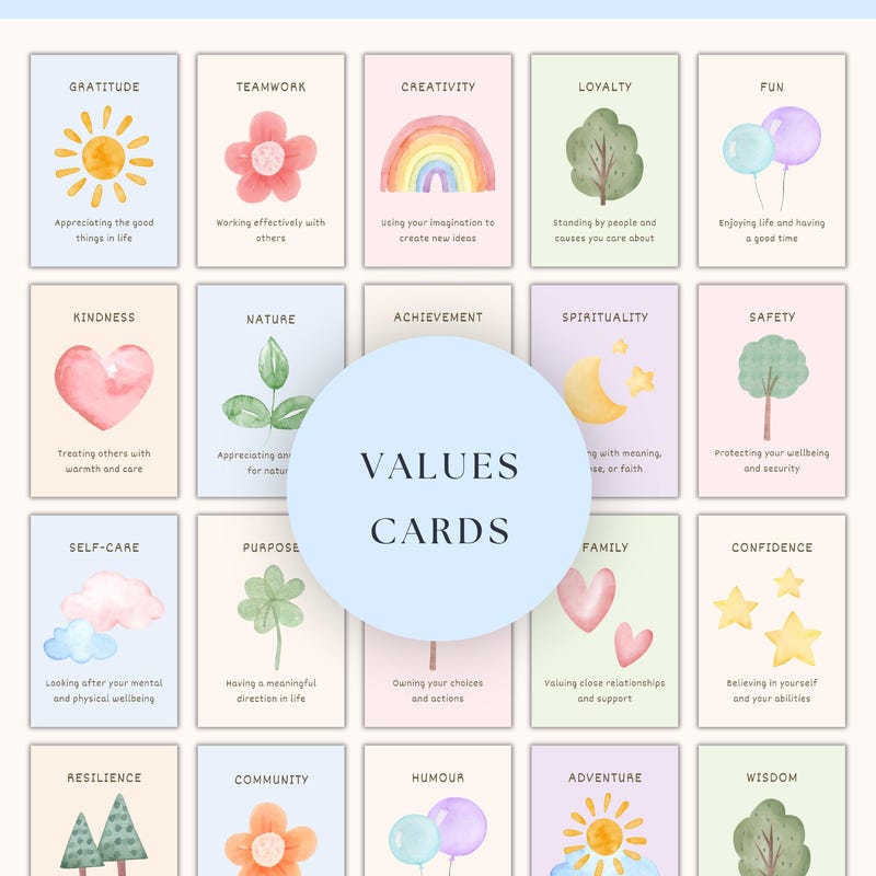 Values Cards Adult - Etsy