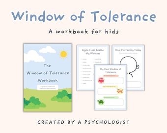 Cuaderno de ejercicios de Ventana de Tolerancia para niños / Regulación emocional / Lucha/Huida/Paralización / PDF imprimible