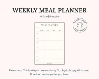 Planificador de comidas semanal / Planificador digital
