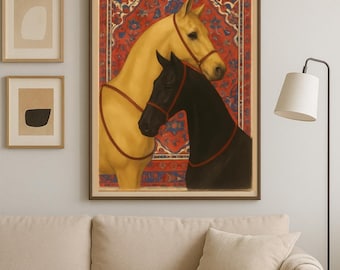 Elegant Horse Art Print: Rustic Equestrian Wall Decor (Digital Download)