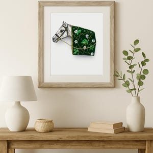 Embroidered Horse Head Print: Boho Farmhouse Wall Art (Digital Download)