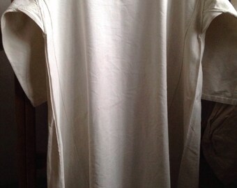 Vintage stof antieke Chemise hennep & katoen Smock Frans 19C Vintage stof antieke Chemise hennep & katoen Smock Frans 19C