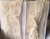 Antique Lace, Vintage Lace Trim. Off White Broderie Anglaise Lace, Sewing Supplies Period Costume French Haberdashery NOS