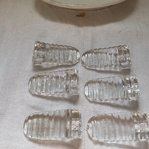 Descansos de faca vintage em vidro prensado, estilo francês, conjunto de mesa com 6 peças.