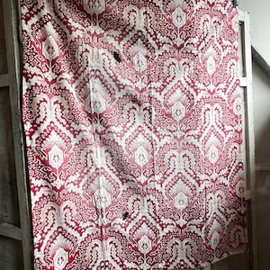 Antique Fabric Red French Cotton /cutter for Furnishing projects Châteaucore Farmhouse  /
