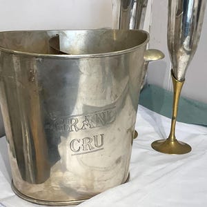 Vintage Art Deco Champagne Bucket: Grand Cru Ice Cooler with Divider