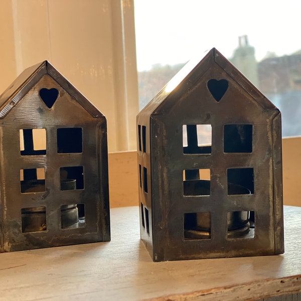 Vintage Christmas Tea Light House Etsy UK