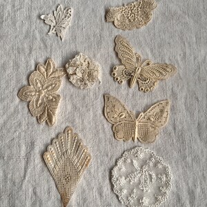 Vintage Appliqués Butterfly & Floral designs, Sewing Supplies /8pc image 1