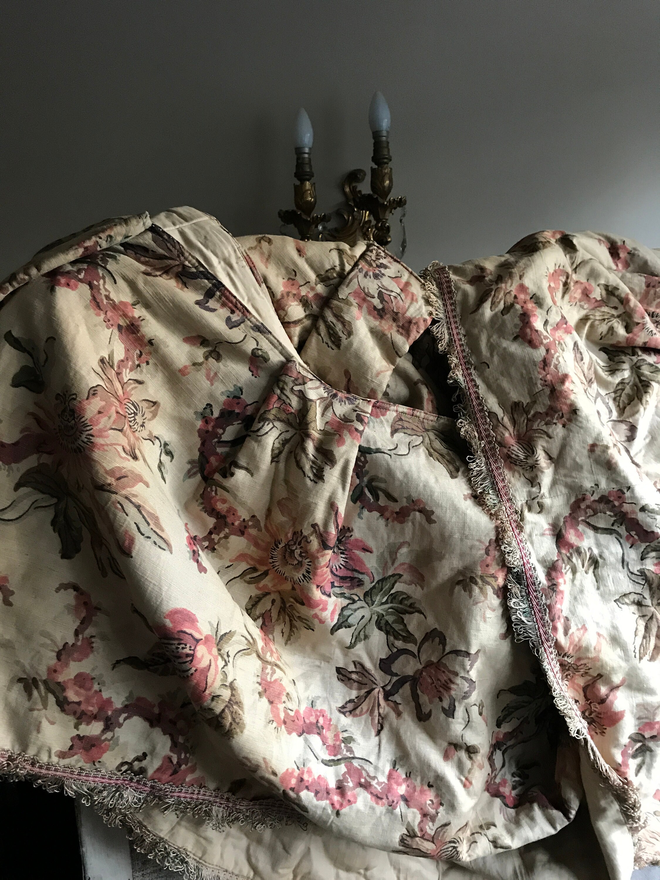Antique Pelmet Valance Vintage French Decor Fabric. Floral - Etsy UK