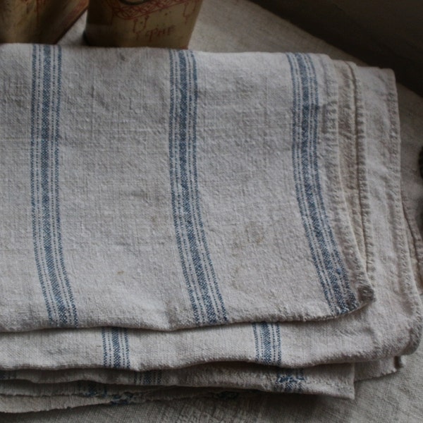 Antique Hemp French Panel Blue Stripes Home Decor Supplies Wonderful Rustic