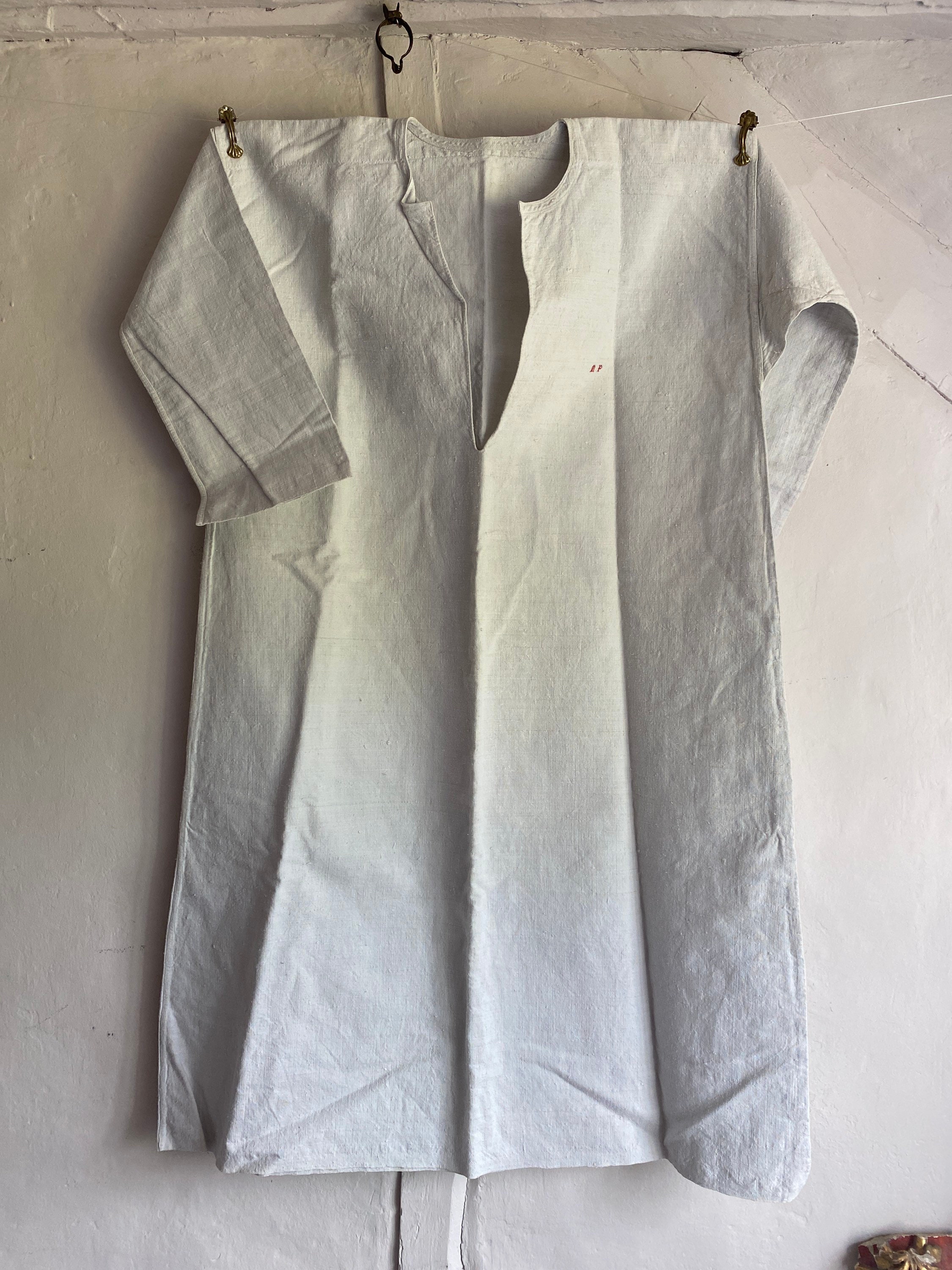 Antique Chemise Vintage Unbleached Linen Smock Shirt - Etsy UK