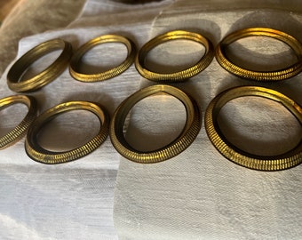 Vintage Curtain Rings. French Golden Ormolu, Chateau Furnishing Fittings, Window Treatment, French Home Decor 8pc