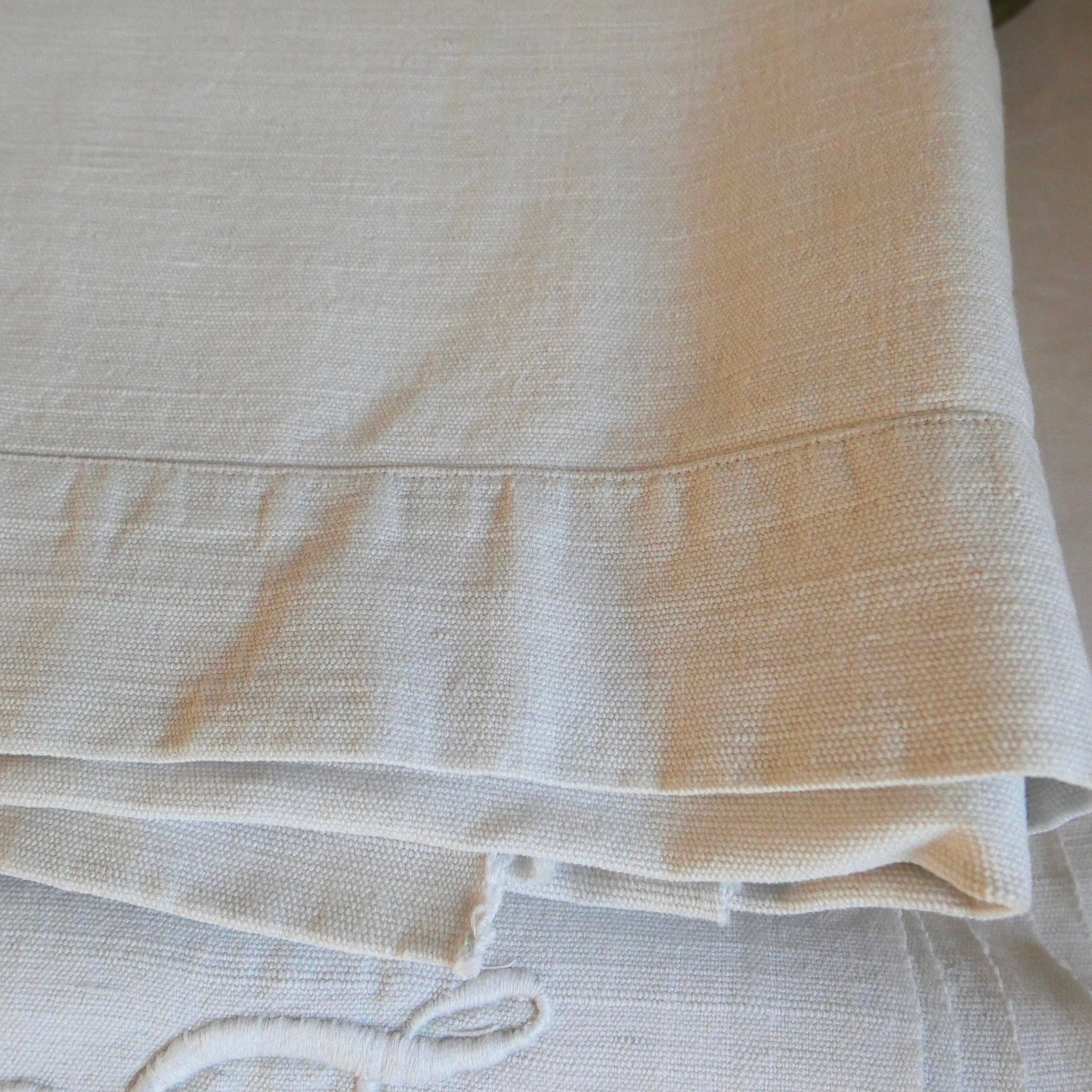 Antique Cotton Sheet Panel White Embroidery / French Fabric - Etsy UK