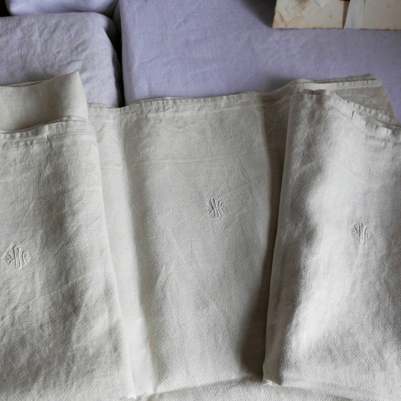 Antique Embroidered Towels Vintage French Dishcloths Monogram Etsy