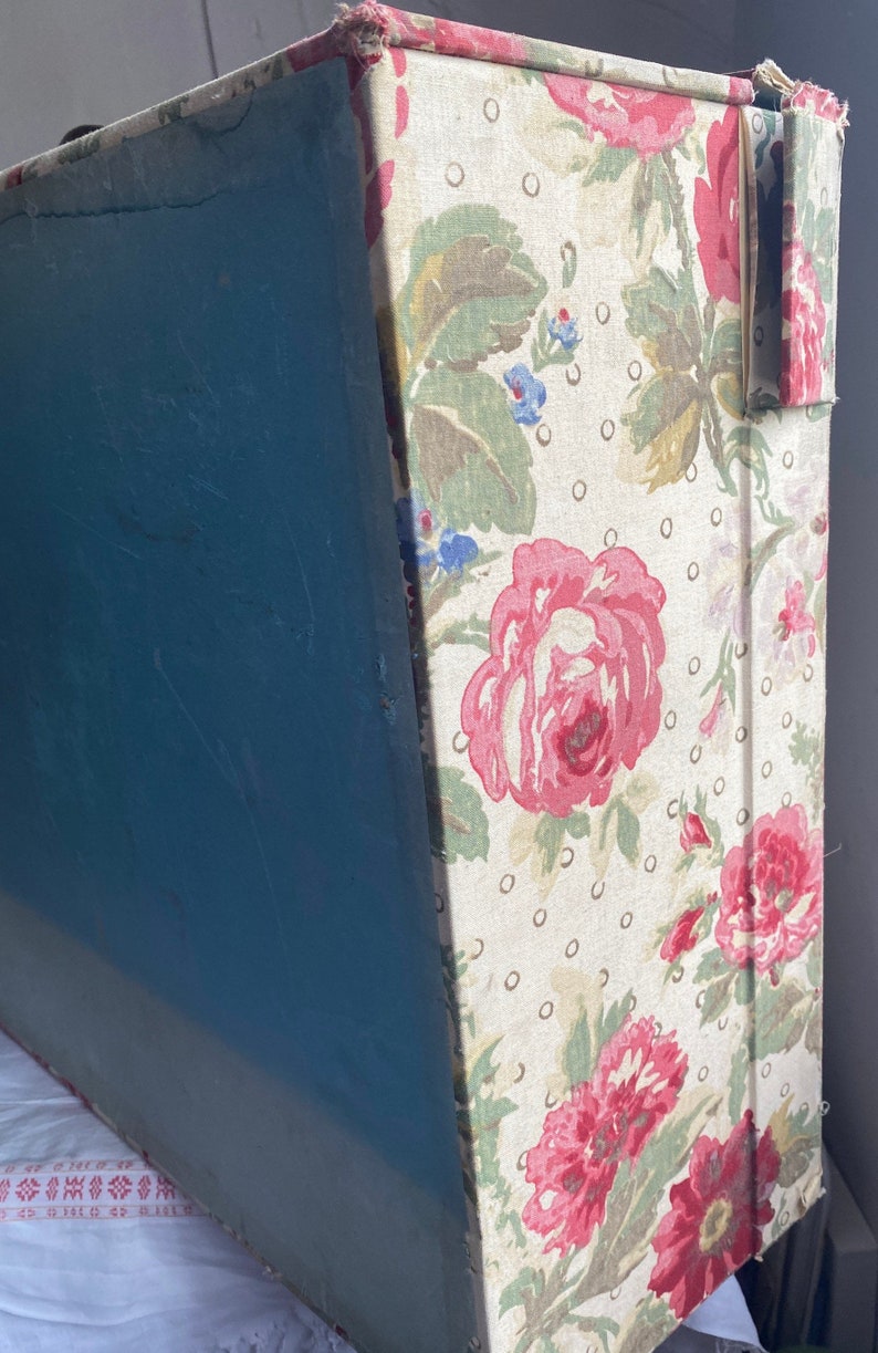 Antique Fabric Box Huge Vintage Fabric. Pink Floral Storage Etsy