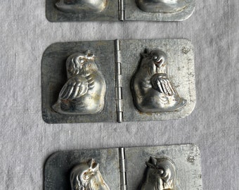 Vintage Chick Mould by Matfer French Chocolate Baking Tin, Kitchen Gift & Decor/ 3pc