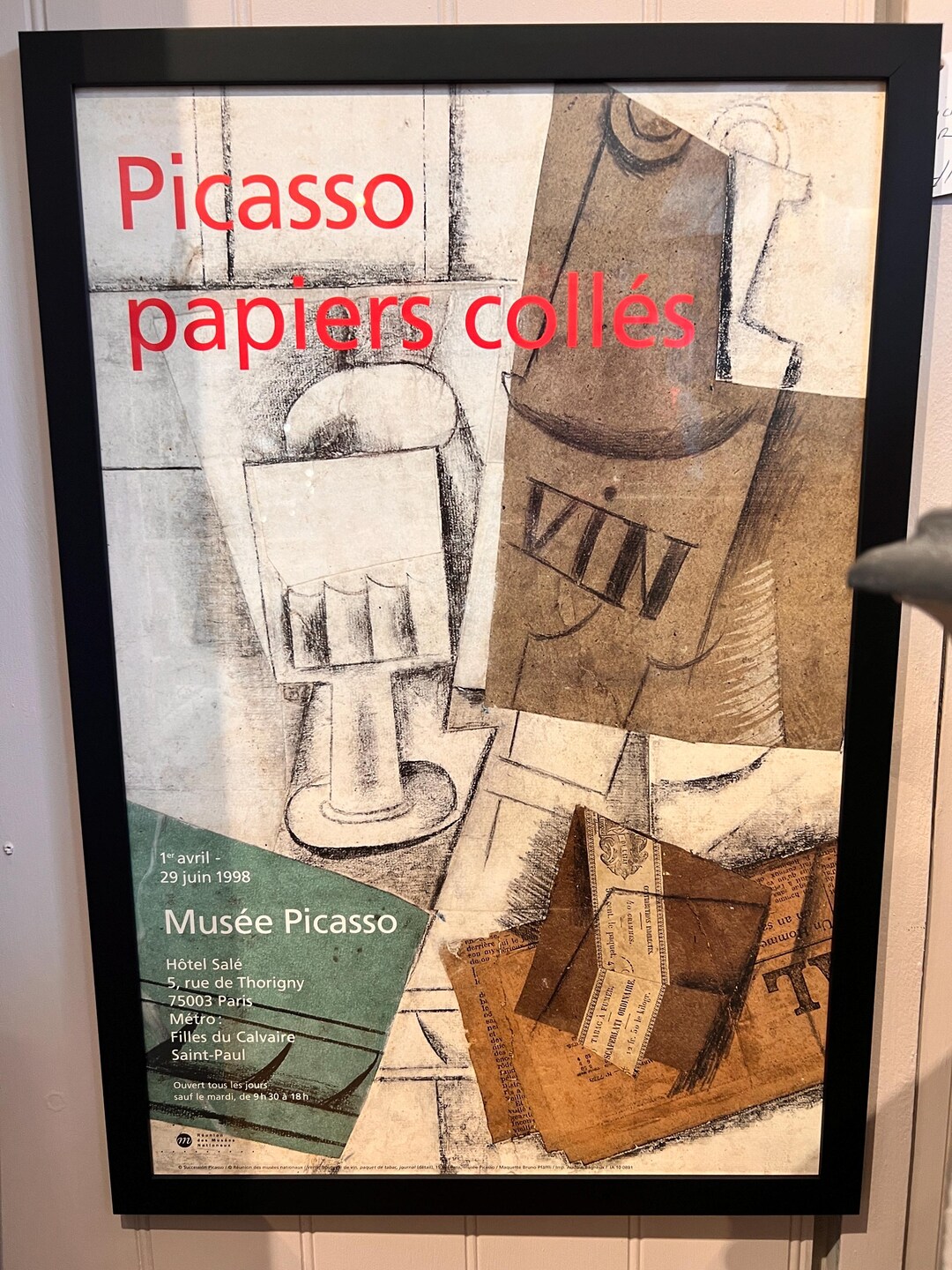 Vintage Poster. Museum Picasso Collages Exhibition Print, Art Gift ...