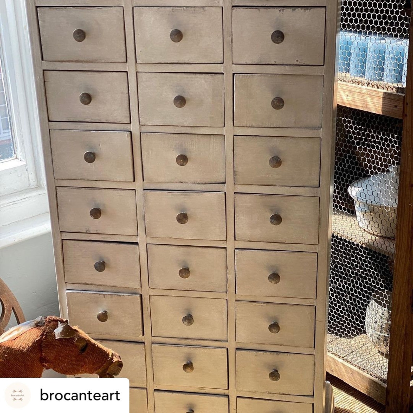 Antique Pigeon Hole Vintage Multi 36 Drawers French Etsy