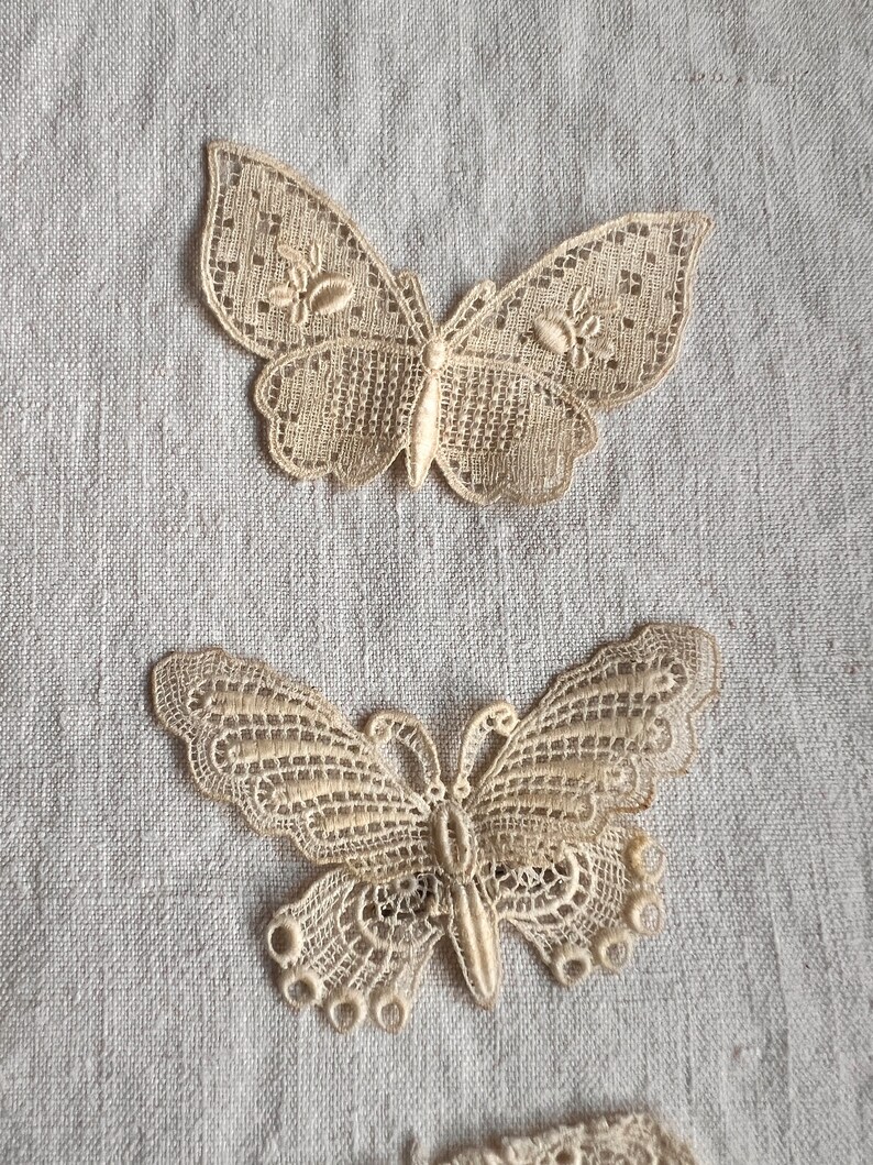 Vintage Appliqués Butterfly & Floral designs, Sewing Supplies /8pc image 8