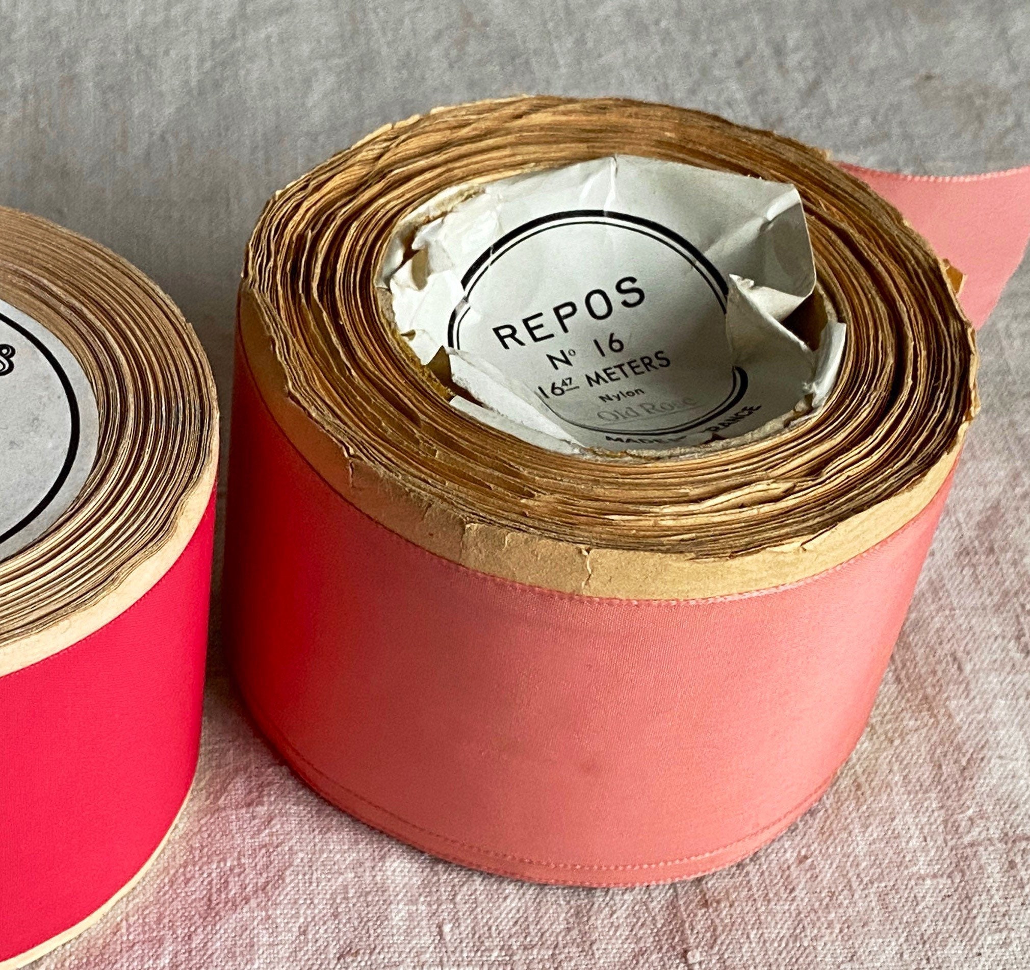 Vintage French Tape Antique Bright Pale Pink Ribbon Nylon Etsy