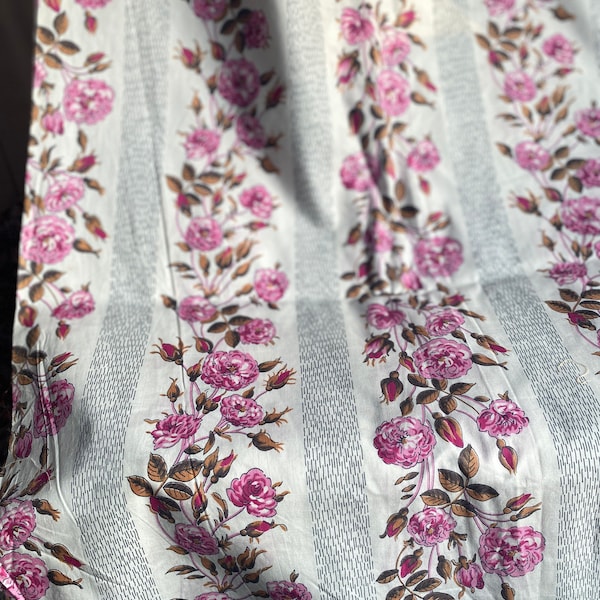 Tissu CHINTZ Gris Ardoise - 280 Cm De Large - Coton/polyester - Neuf - Fabriqué En France