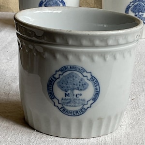 Vintage Mirland Frameries Jam Jar: Belgian White & Blue Porcelain