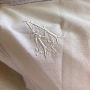 Vintage Monogram &#39;A&#39; Pillow Cover: French Cotton Bedding, Country Home Decor