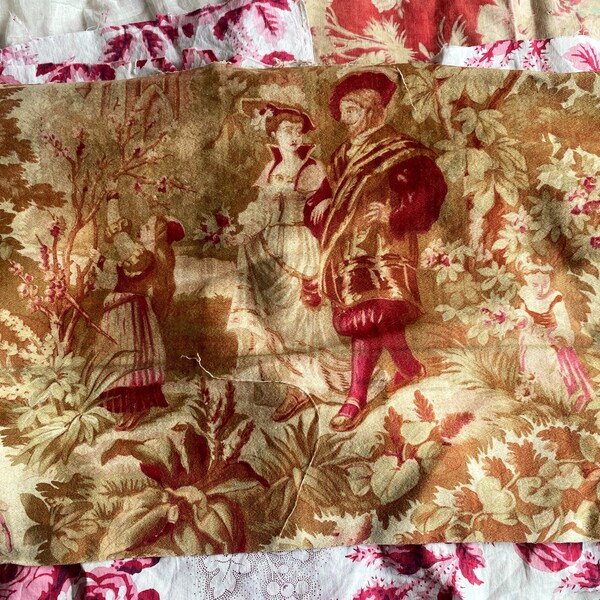 Red Toile Fabric - Etsy