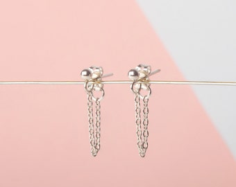 Silver chain earrings | Gold chain earrings | Chain drop earrings | Minimalist earrings | Simple earrings | Threader earrings