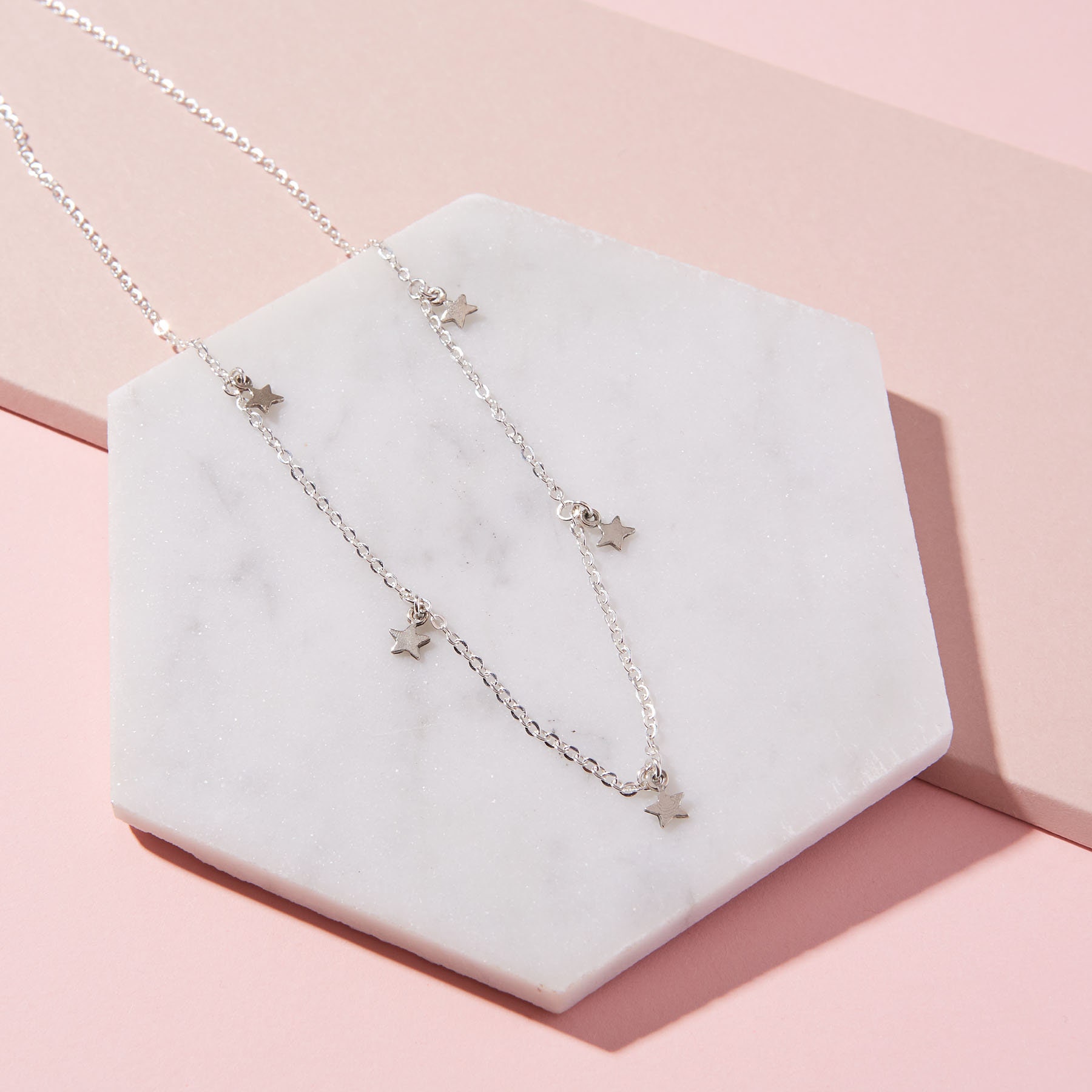 Sterling Silver Star Necklace | Short Silver Necklace