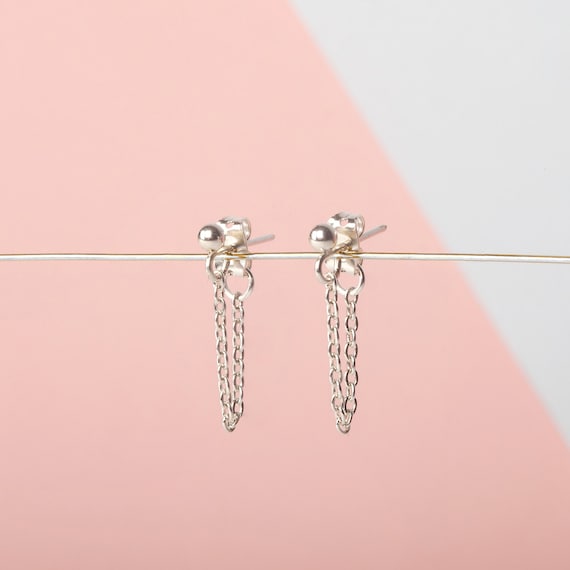 Silver chain earrings | Gold chain earrings | Chain drop earrings | Minimalist earrings | Simple earrings | Threader earrings