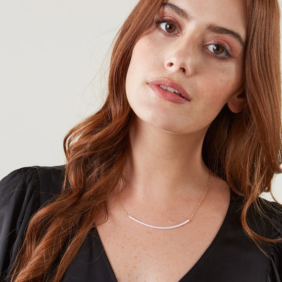 Simple Short Gold Chain Necklace | Delicate White or Black