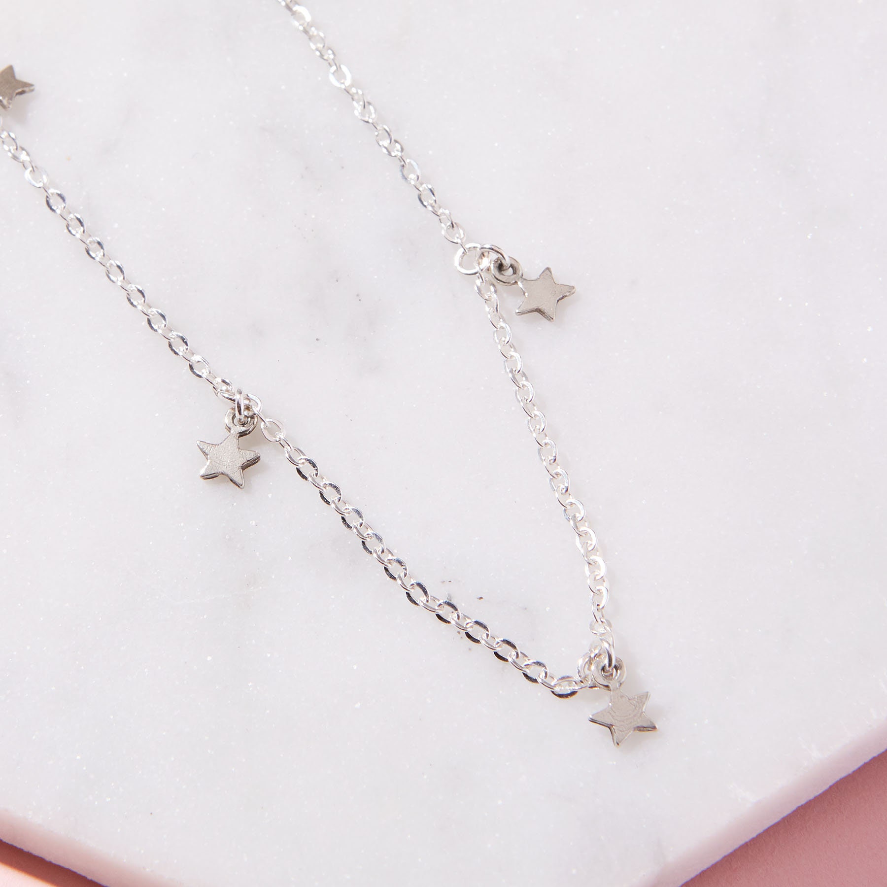 Sterling Silver Star Necklace | Short Silver Necklace | Silver